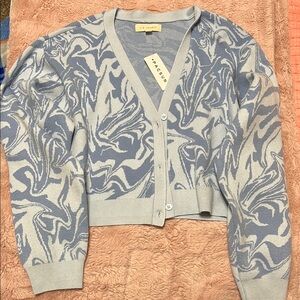 Jacquemus Blue and Cream Patterned Sweater